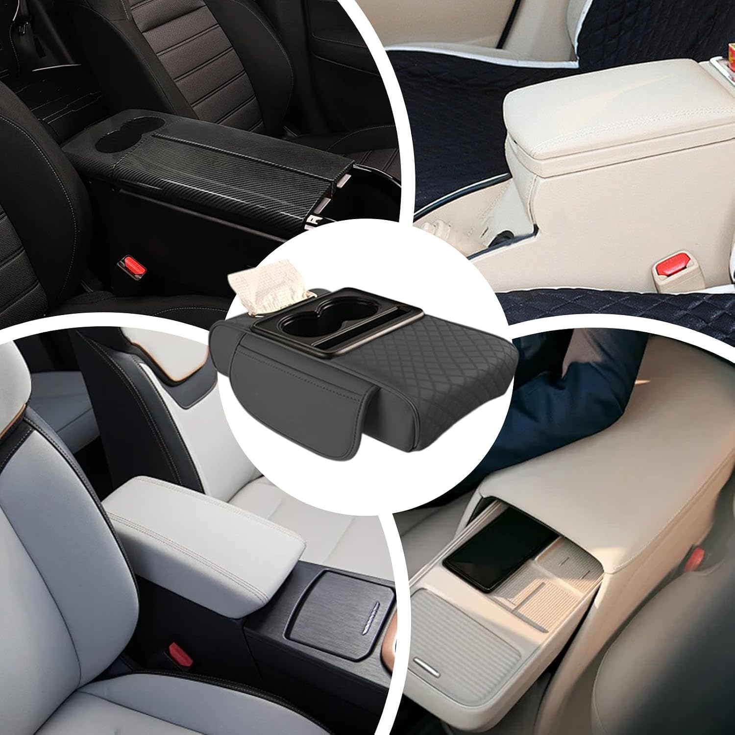 Organisateur pour Accoudoir de Voiture Multifonction - صندوق تخزين مسند ذراع السيارة متعدد الوظائف مع وسادة مريحة - Accessoires Auto/Moto - صورة 7