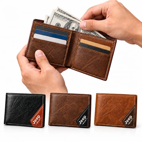Portefeille Jeep Buluo V7 pour Homme Multi-Poches en Simili Cuire - محفظة نقود وبطاقات