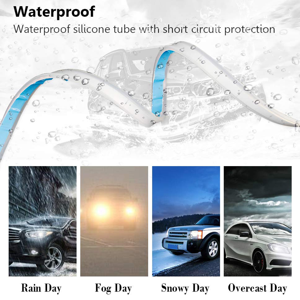 Feux de Jour LED Et Clignotant 2Pcs Pour Phares de Voiture 60cm - Accessoires Auto/Moto - صورة 8