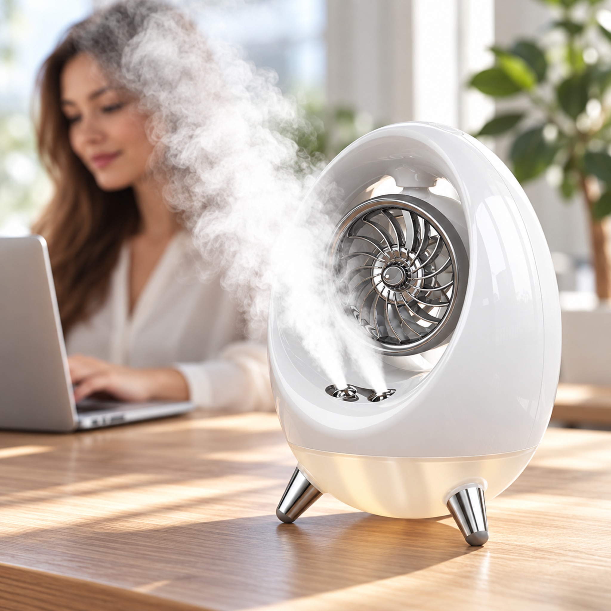 Chauffage Soufflant de Bureau 500W avec Humidificateur - مدفئة مكتبية 500 واط مع مروحة ورذاذ ترطيب
