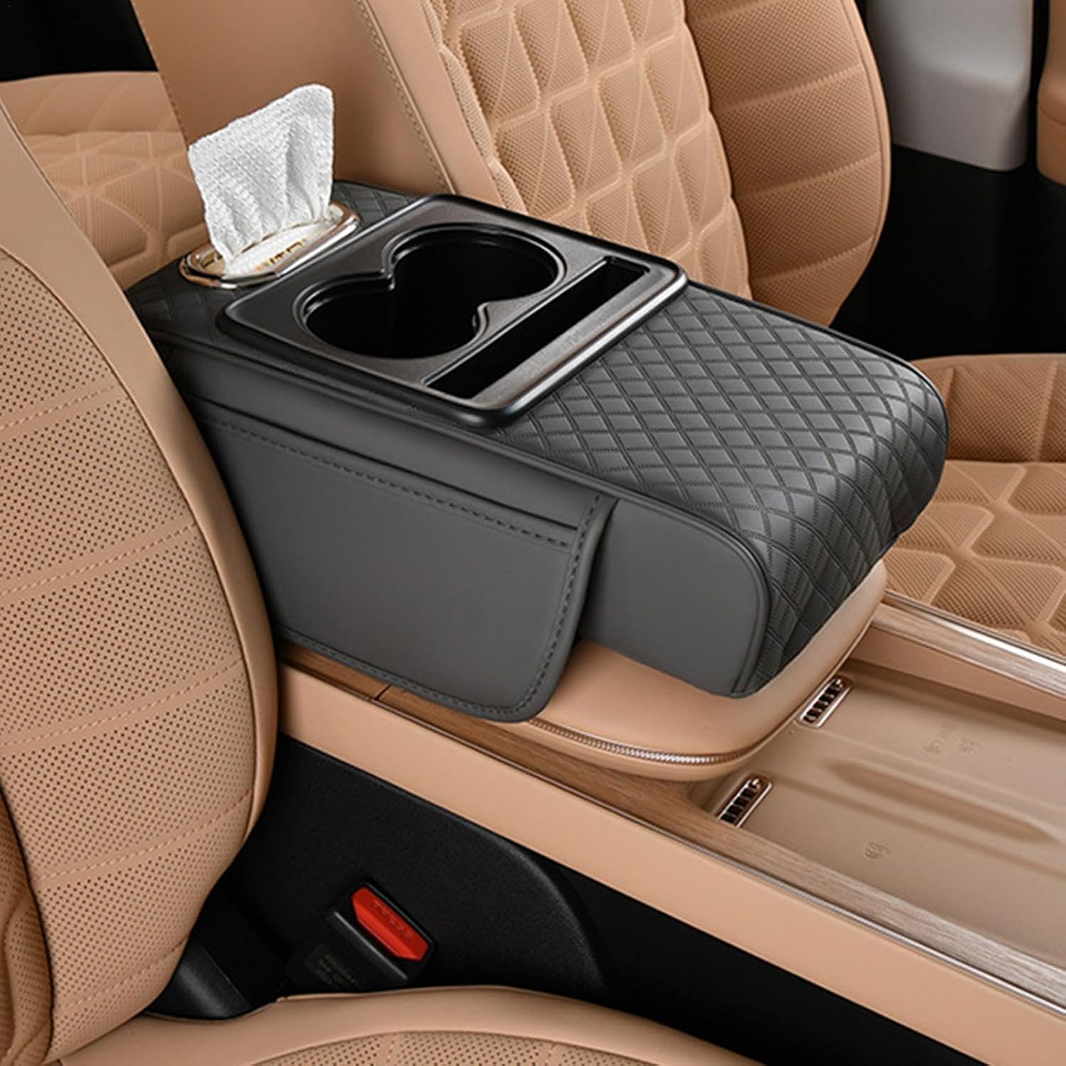 Organisateur pour Accoudoir de Voiture Multifonction - صندوق تخزين مسند ذراع السيارة متعدد الوظائف مع وسادة مريحة - Accessoires Auto/Moto - صورة 8