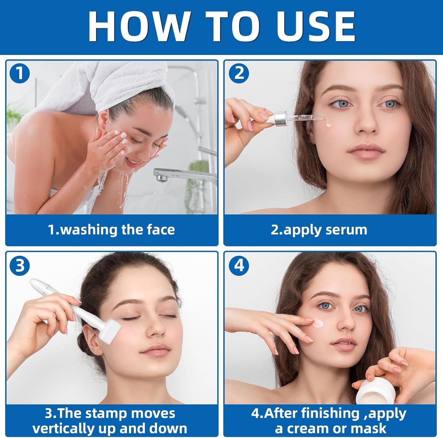 Derma Stamp Professional ديرما ستامب بإبر تيتانيوم قابلة للتعديل 0–3 مم | 140 إبرة للشعر واللحية والبشرة - Soins et Beauté - صورة 8
