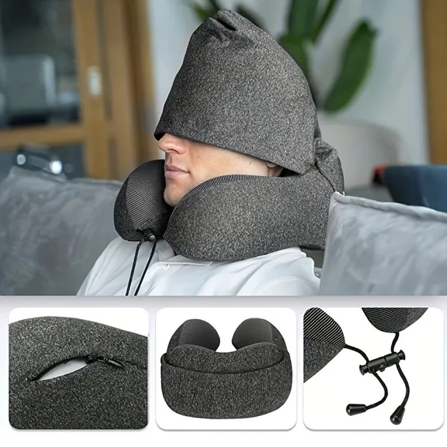 Coussin de Voyage en Mousse à Mémoire de Forme avec Capuche - وسادة سفر طبية بميموري فوم وغطاء رأس - Divers - صورة 10