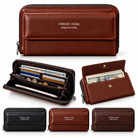 Portefeuille Multifonction en Cuir PU pour Homme et Femme - محفظة جلدية متعددة الجيوب للرجال والنساء