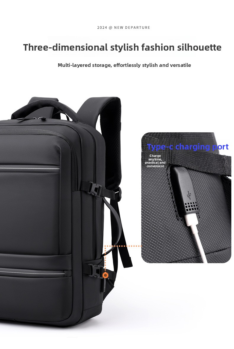 Sac à Dos pour Ordinateur Portable Grande Capacité et Anti-Vol Bomag Boy Noir - حقيبة ظهر للكمبيوتر المحمول واسعة ومانعة للسرقة - Sac à dos et Mode - صورة 7