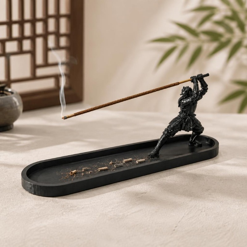 Porte-Encens Samurai Japonais avec Bac Récupérateur de Cendres - حامل بخور ساموراي ياباني مع صينية لجمع الرماد - Décoration - صورة 7