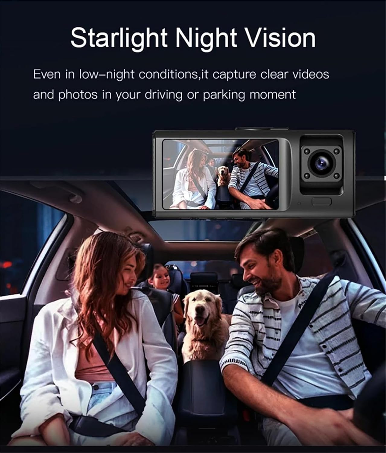 Caméra de Tableau de Bord Triple 3 Canaux et Dashcam Grand Angle - كاميرا سيارة داش كام ثلاثية العدسات للمراقبة الشاملة - Accessoires Auto/Moto - صورة 8