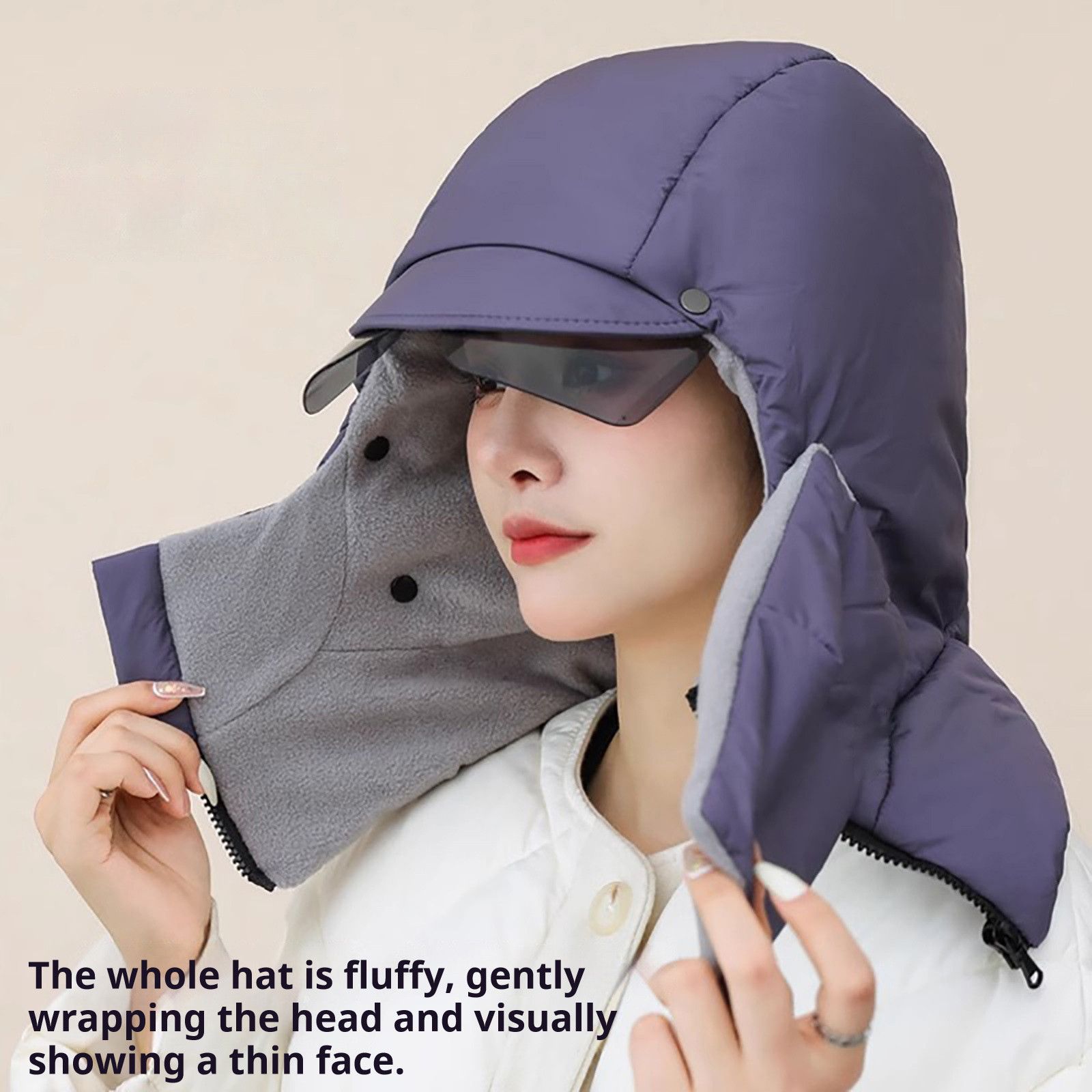 Bonnet d'Hiver Moto Coupe-Vent avec Lunettes et Cache-Visage - قبعة شتوية للرجال مع نظارات وقناع لحماية الوجه من البرد