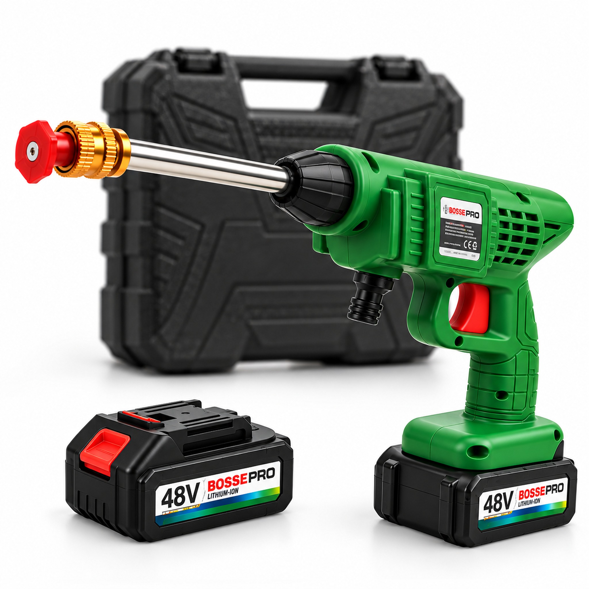 BossePro Nettoyeur Haute Pression Portable Sans Fil 48V avec 2 Batteries - جهاز غسيل بالضغط العالي لاسلكي 48 فولت مع بطاريتين - Outillage et Bricolage - صورة 7