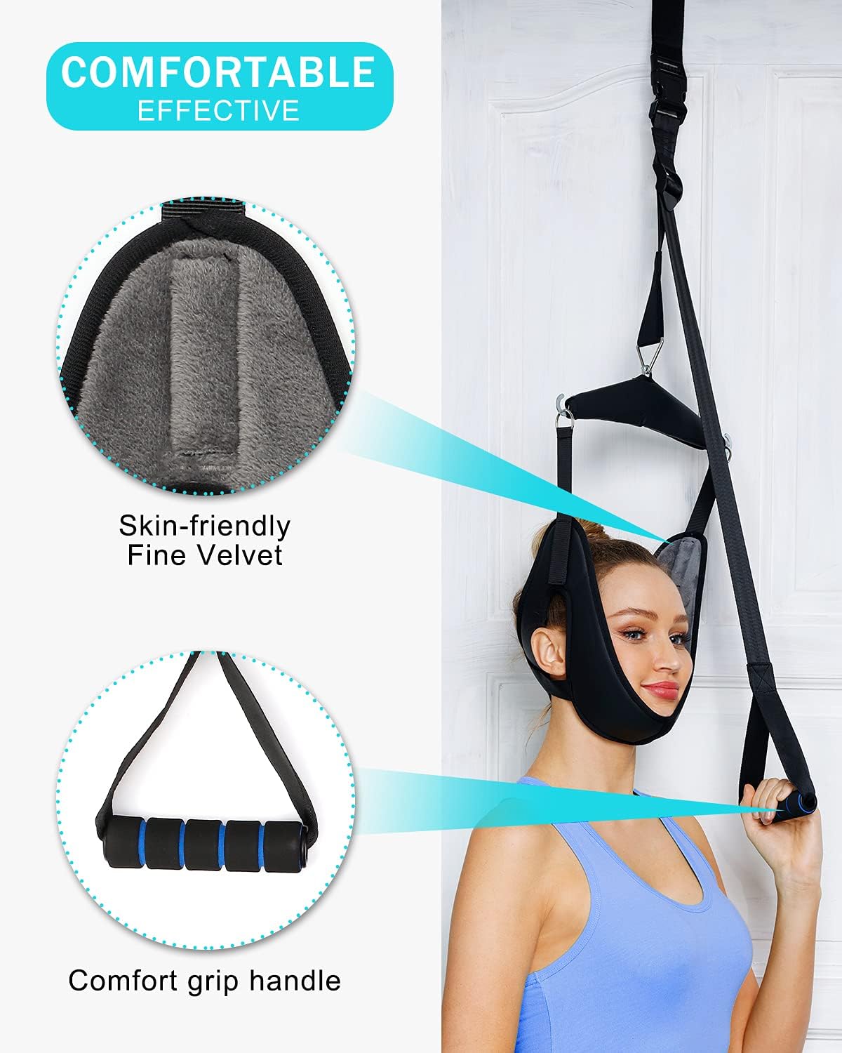 Dispositif de traction cervicale pour usage domestique à fixer sur une porte - جهاز شد وتقويم الرقبة المنزلي لتخفيف الآلام - Soins et Beauté - صورة 7