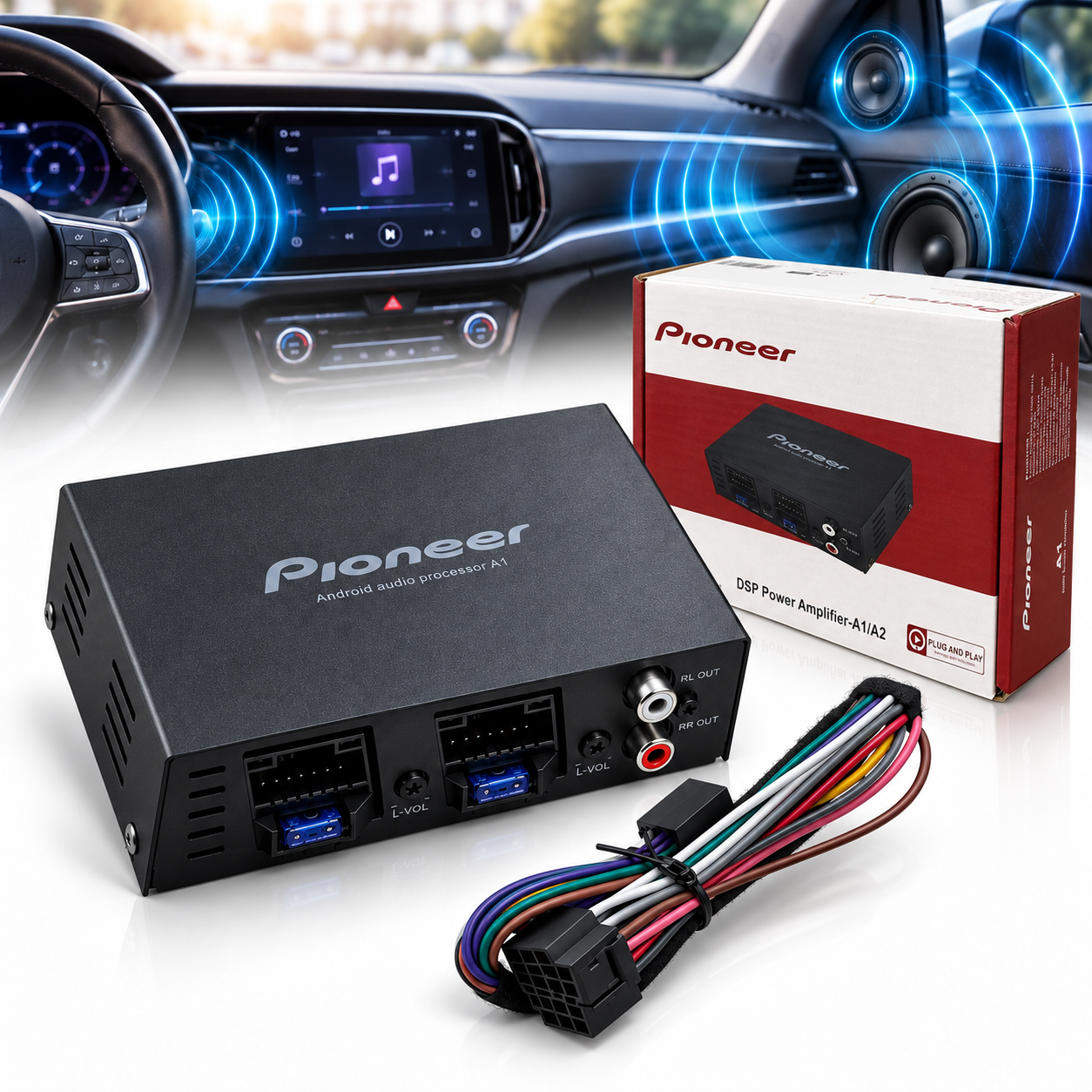 Amplificateur DSP Pioneer A1 Pour Écran Android - مضخم صوت ومكبّر دسب للشاشات الذكية