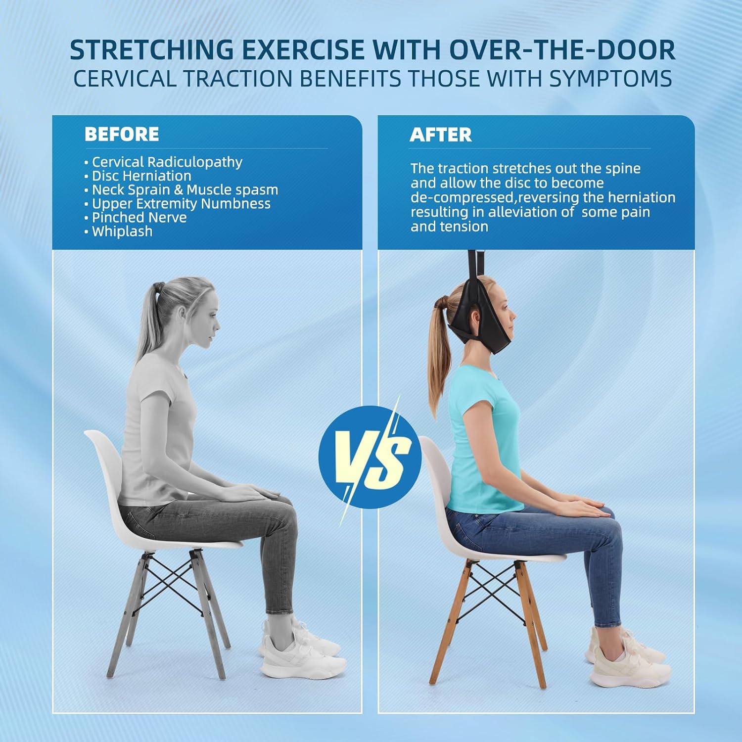 Dispositif de traction cervicale pour usage domestique à fixer sur une porte - جهاز شد وتقويم الرقبة المنزلي لتخفيف الآلام - Soins et Beauté - صورة 10