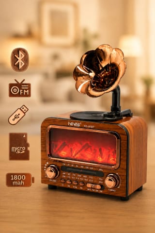 Haut-Parleur Bluetooth Vintage avec Radio NNS NS-01BT - مكبر صوت ومذياع كلاسيكي بلوتوث