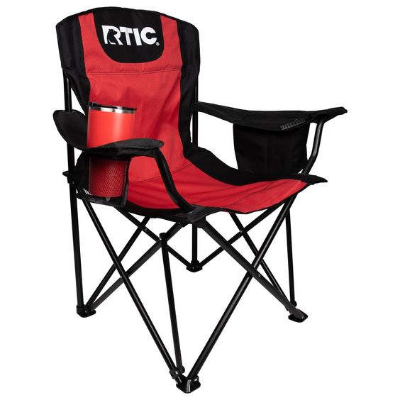 RTIC Chaise de camping pliante avec porte-boissons et sacs isoterme - Camping et Randonnée - صورة 2