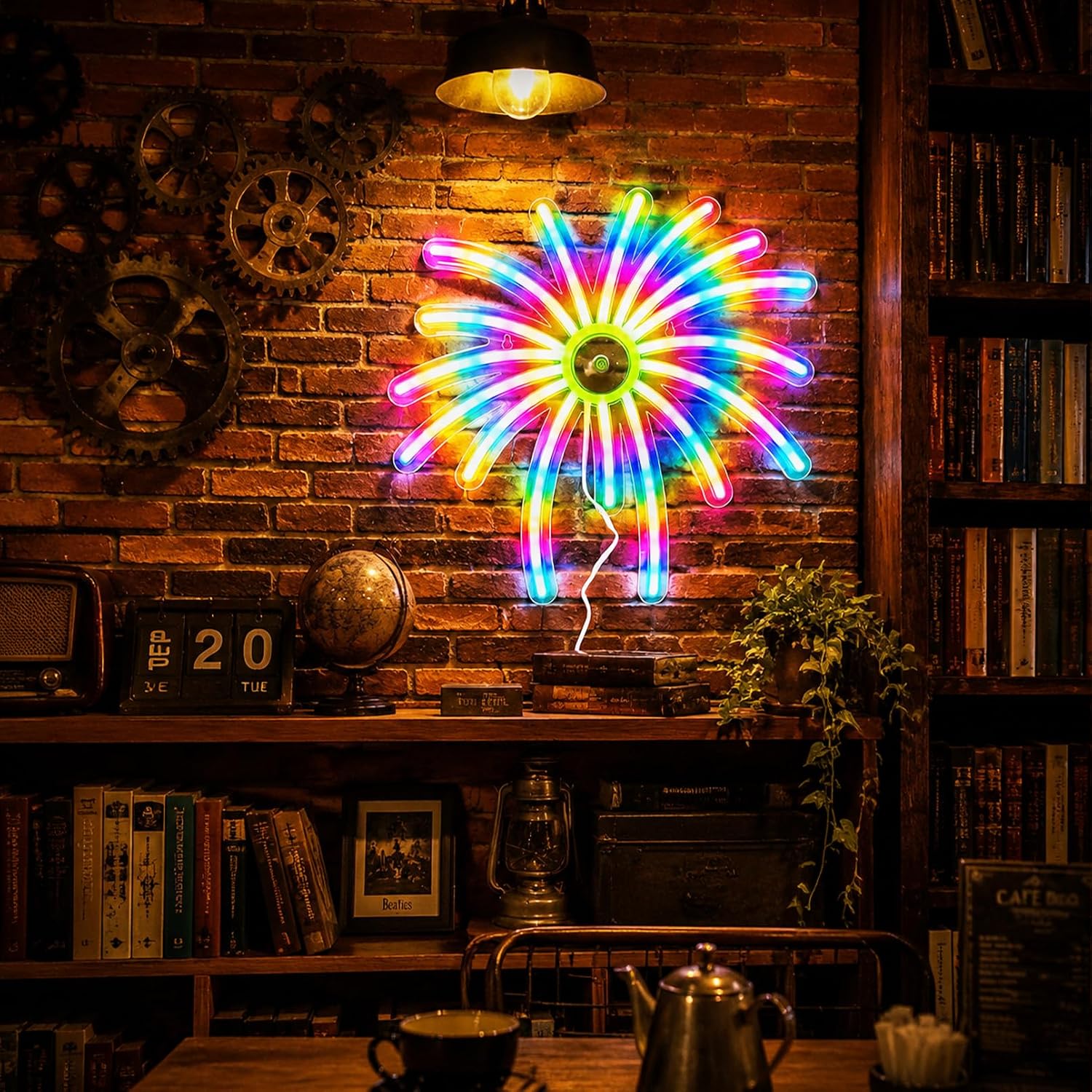 Décoration Murale Néon LED RGB Effet Feu d’Artifice —Contrôle par Application et Télécommande - لوحة نيون LED بألوان RGB تحكم بالتطبيق والريموت - Électronique - صورة 9