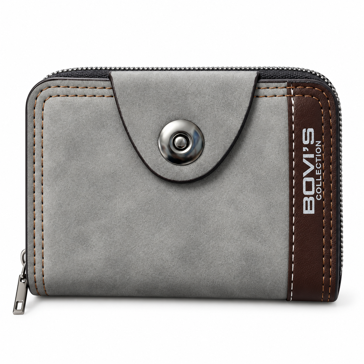Portefeuille Porte-Cartes Sécurisé Zippé en Simili Cuir Bovi - محفظة وحاملة بطاقات جلدية متعددة الجيوب بسحاب - Accessoires - صورة 9
