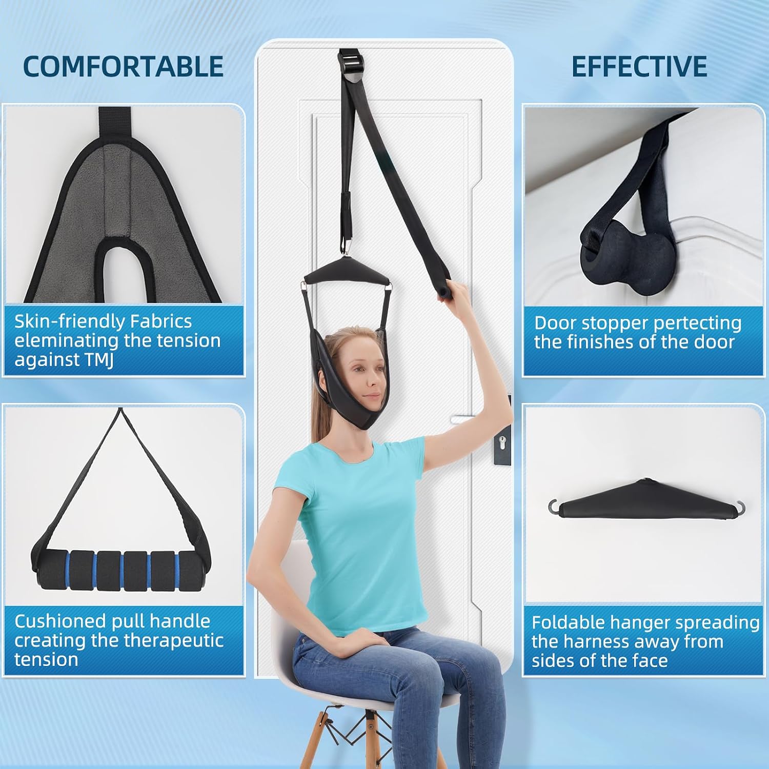 Dispositif de traction cervicale pour usage domestique à fixer sur une porte - جهاز شد وتقويم الرقبة المنزلي لتخفيف الآلام - Soins et Beauté - صورة 8