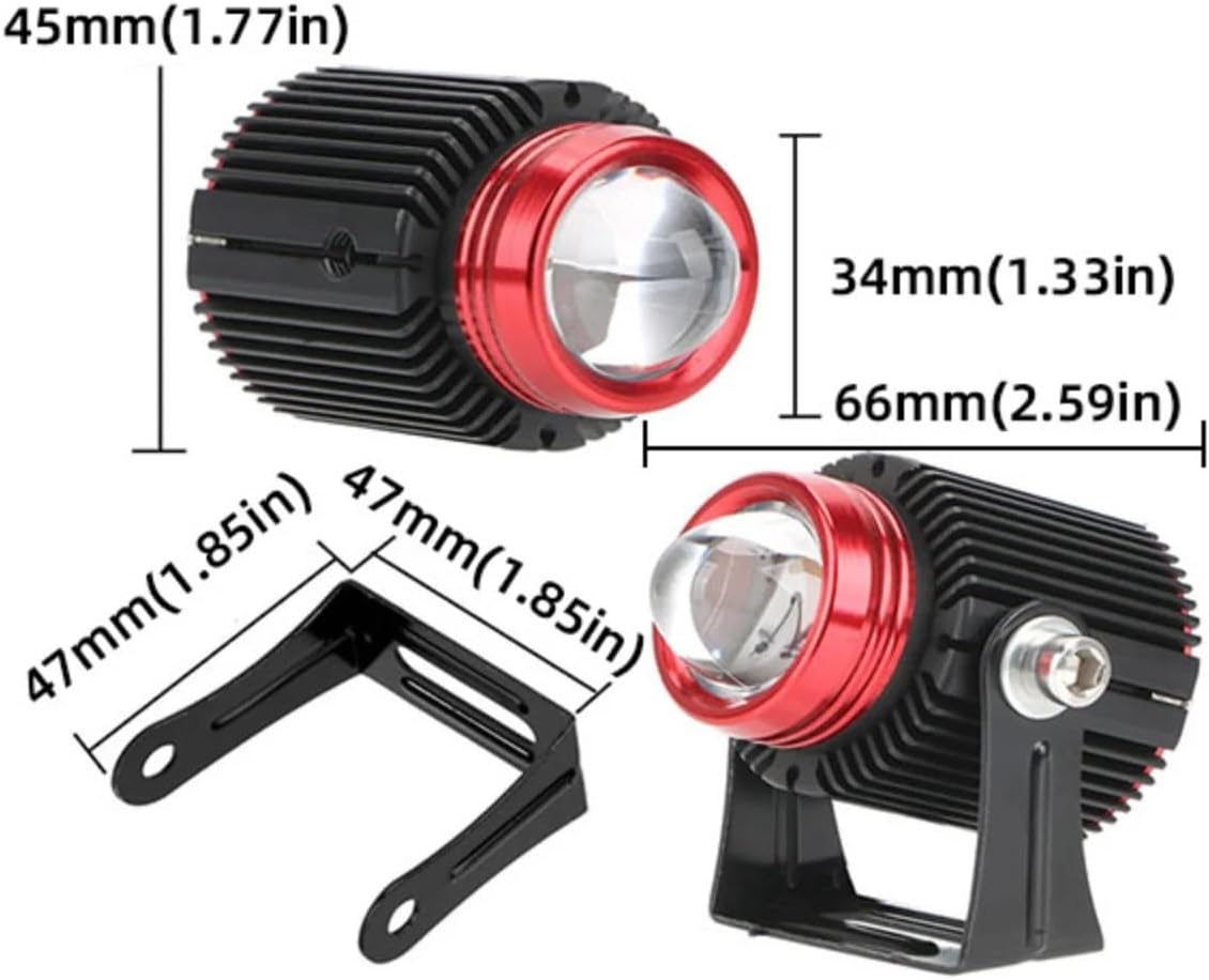 Lot de 2 Projecteurs LED de Moto 36W Double Couleur TD35 - طقم كشافات ضباب ليد مزدوجة اللون للدراجات النارية - Accessoires Auto/Moto - صورة 11