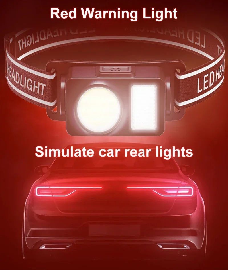 Lampe Frontale LED Rechargeable USB avec Inclinaison et Bandeau Réglables - مصباح رأس قابل للشحن بقوة 1000 لومن - Électronique - صورة 7