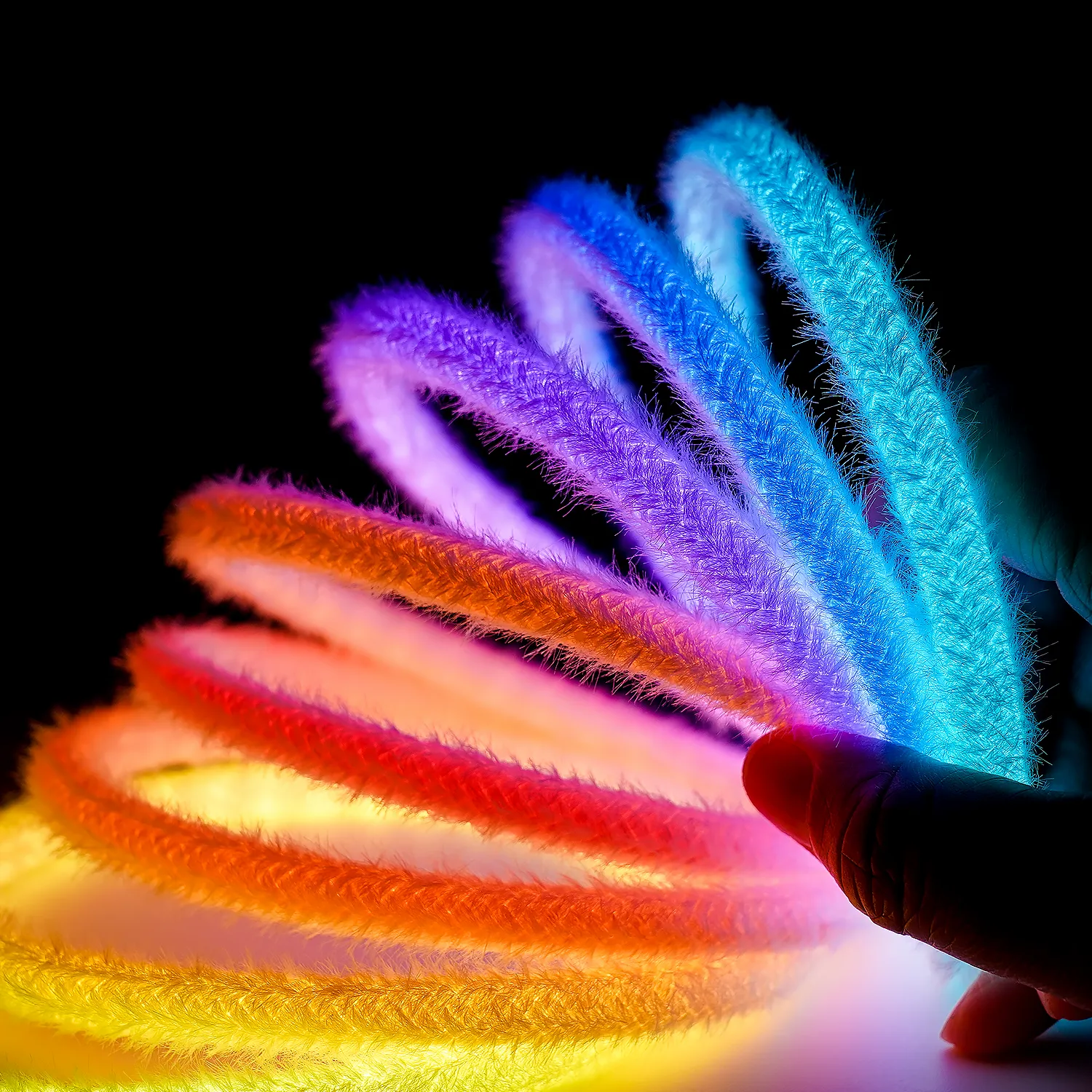 Bande LED RGBIC Intelligente Fluffy Light 360° USB App Control - شريط إضاءة ليد ذكي إضاءة محيطية 360 درجة