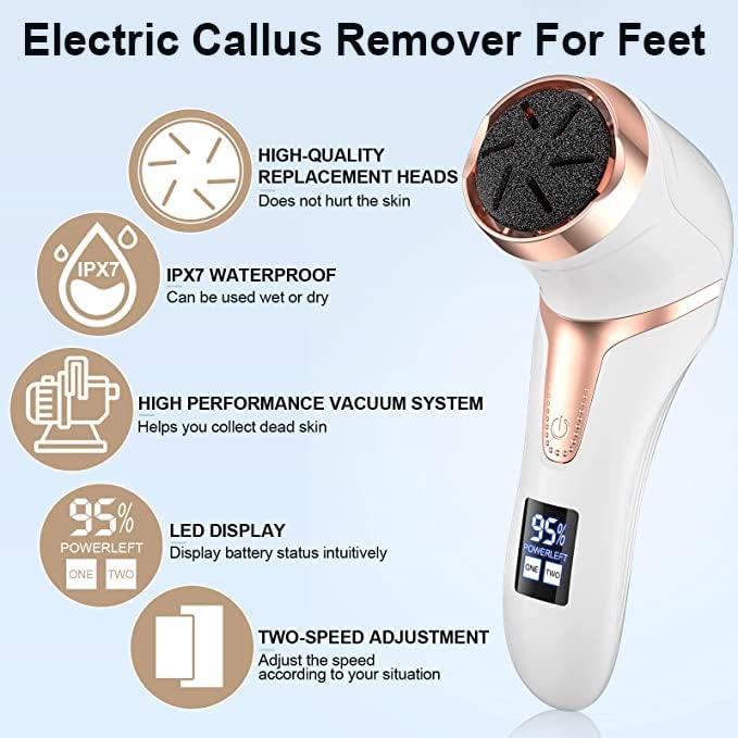 Râpe Anti-Callosités Électrique avec Aspirateur Intégré - أداة إزالة الجلد الميت وتنعيم القدمين مع شفاط مدمج