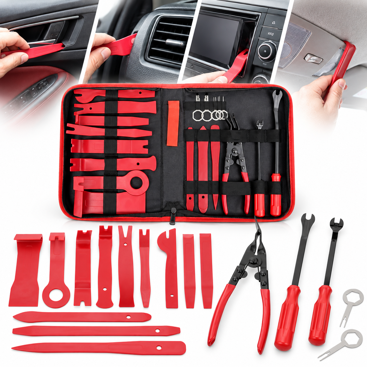 Kit de 16 Outils de Démontage de Garniture Auto et Finitions Intérieures - طقم أدوات فك ديكورات وكسوة السيارة 16 قطعة
