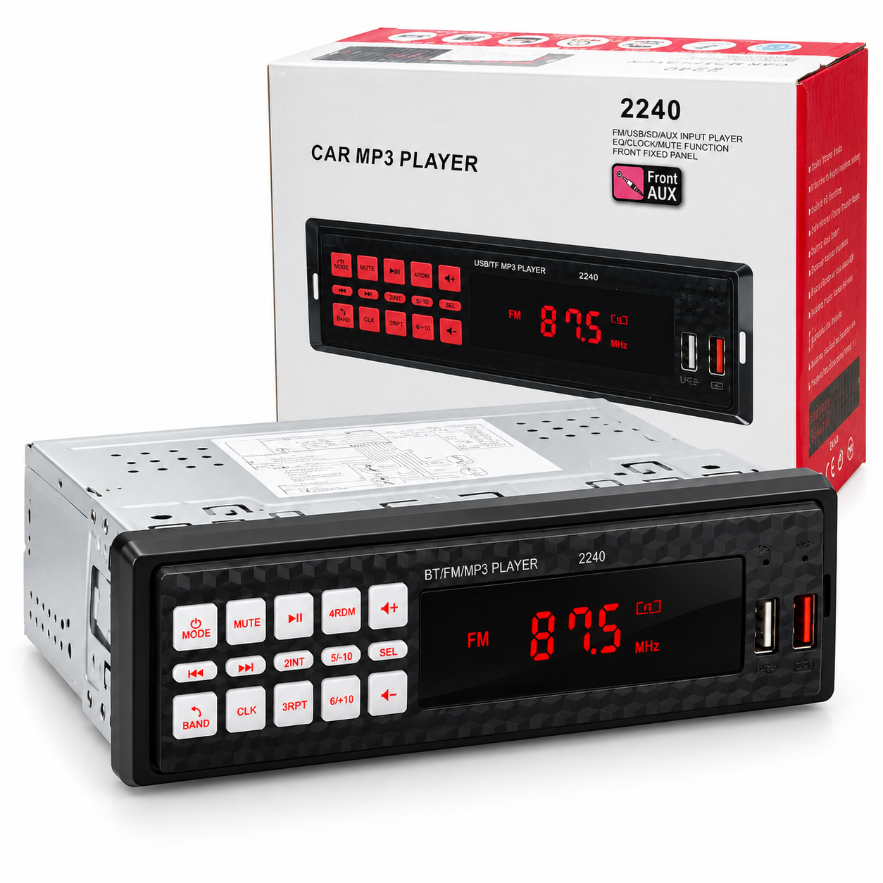 Autoradio MP3 Bluetooth pour Voiture 2240 - راديو ومشغل مسجل سيارة بلوتوث