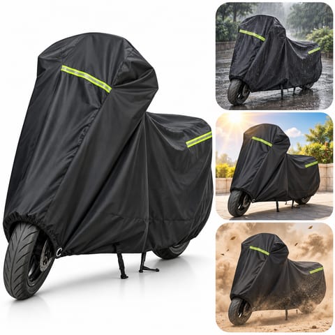 Housse de Protection Imperméable pour Moto avec Bandes Réfléchissantes - غطاء دراجة نارية مقاوم للماء مع عواكس ضوئية