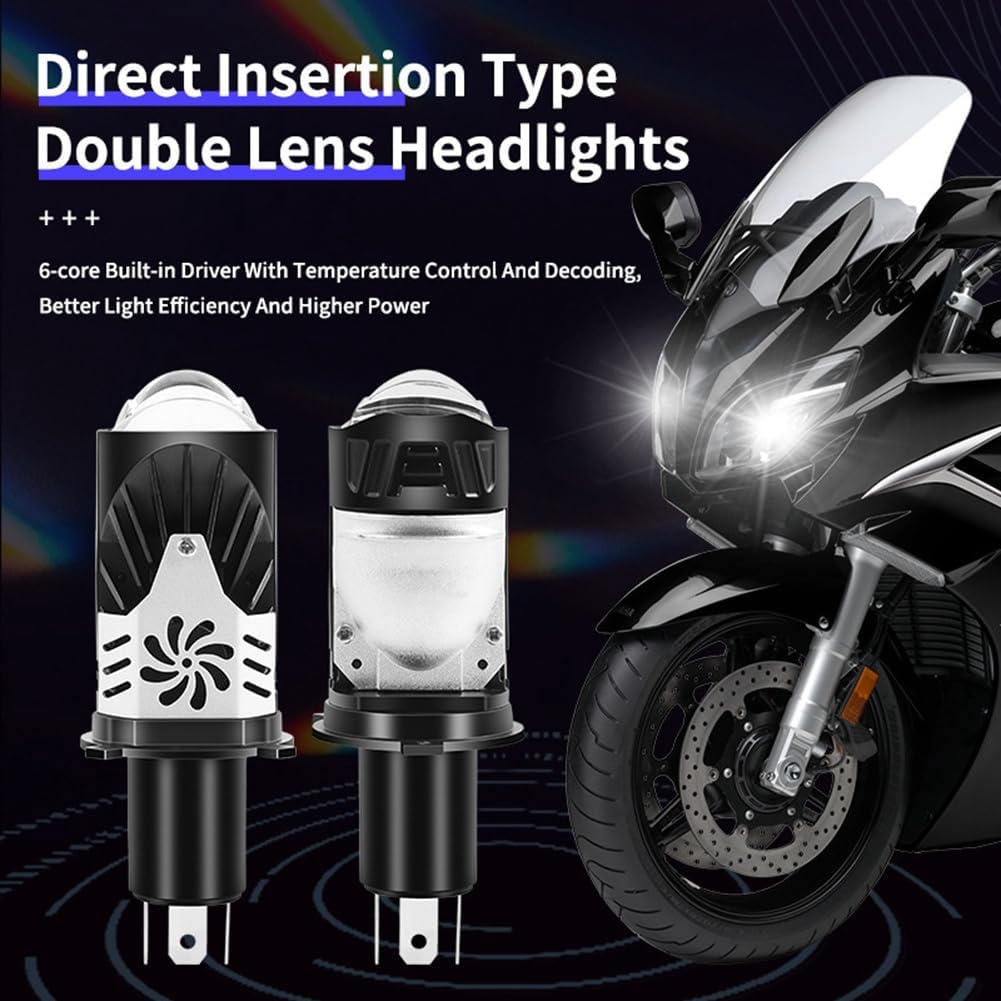 Ampoules de Phare LED H4 à Double Projecteur 20000LM 100W G19 H4 - مصباع دراجات نارية عالي السطوع - Accessoires Auto/Moto - صورة 7