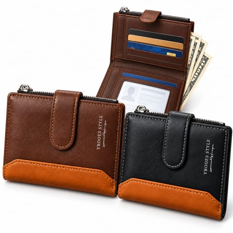 Portefeille YBOOES Style pour Homme Multi-Poches en Simili Cuire - محفظة نقود وبطاقات