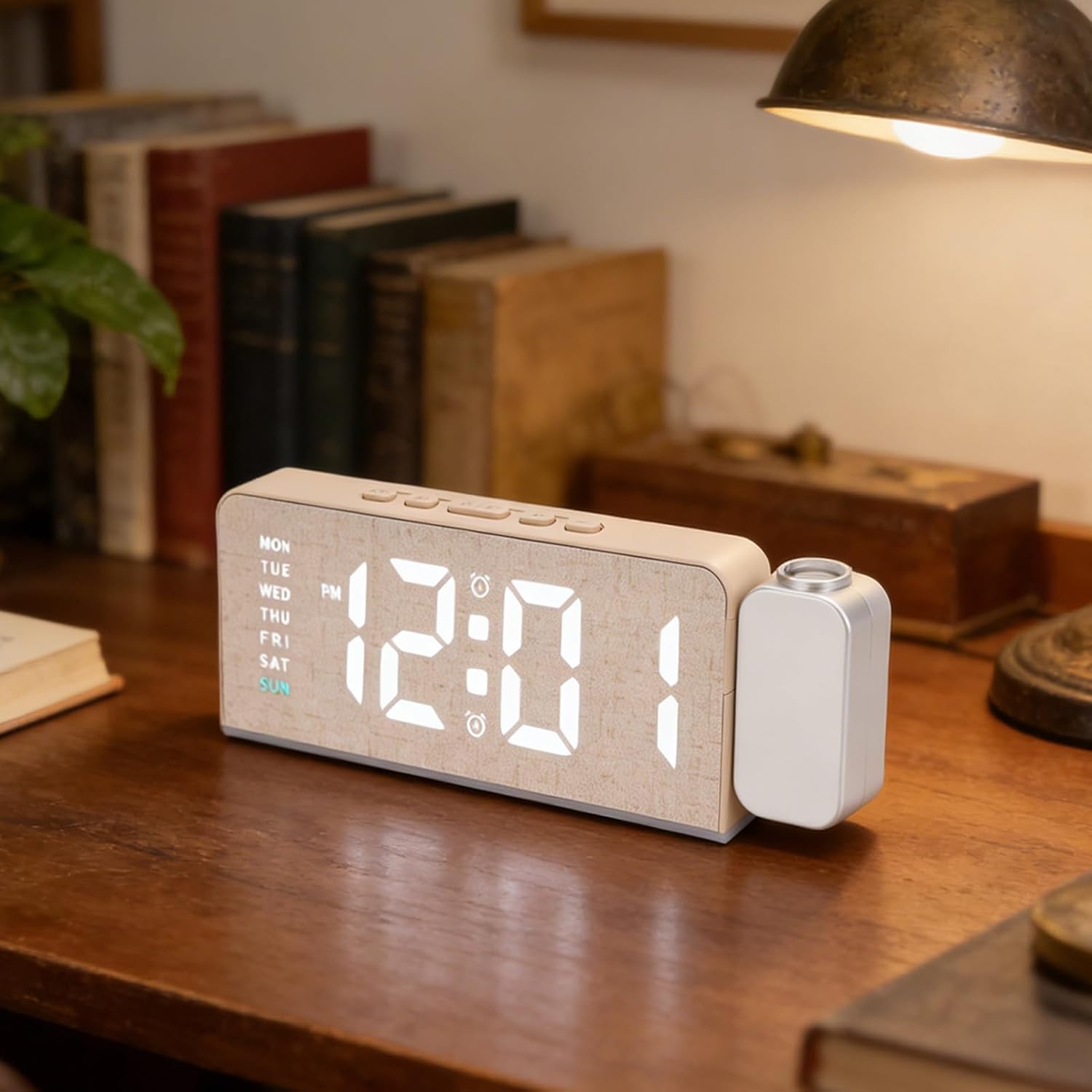 Réveil Numérique LED avec Projection au Plafond et Charge USB GH8055 - ساعة منبه رقمية مع عرض الوقت على السقف وشحن