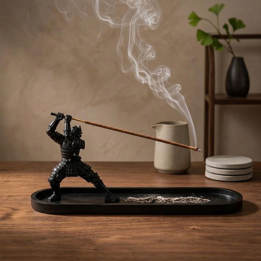 Porte-Encens Samurai Japonais avec Bac Récupérateur de Cendres - حامل بخور ساموراي ياباني مع صينية لجمع الرماد - Décoration - صورة 9