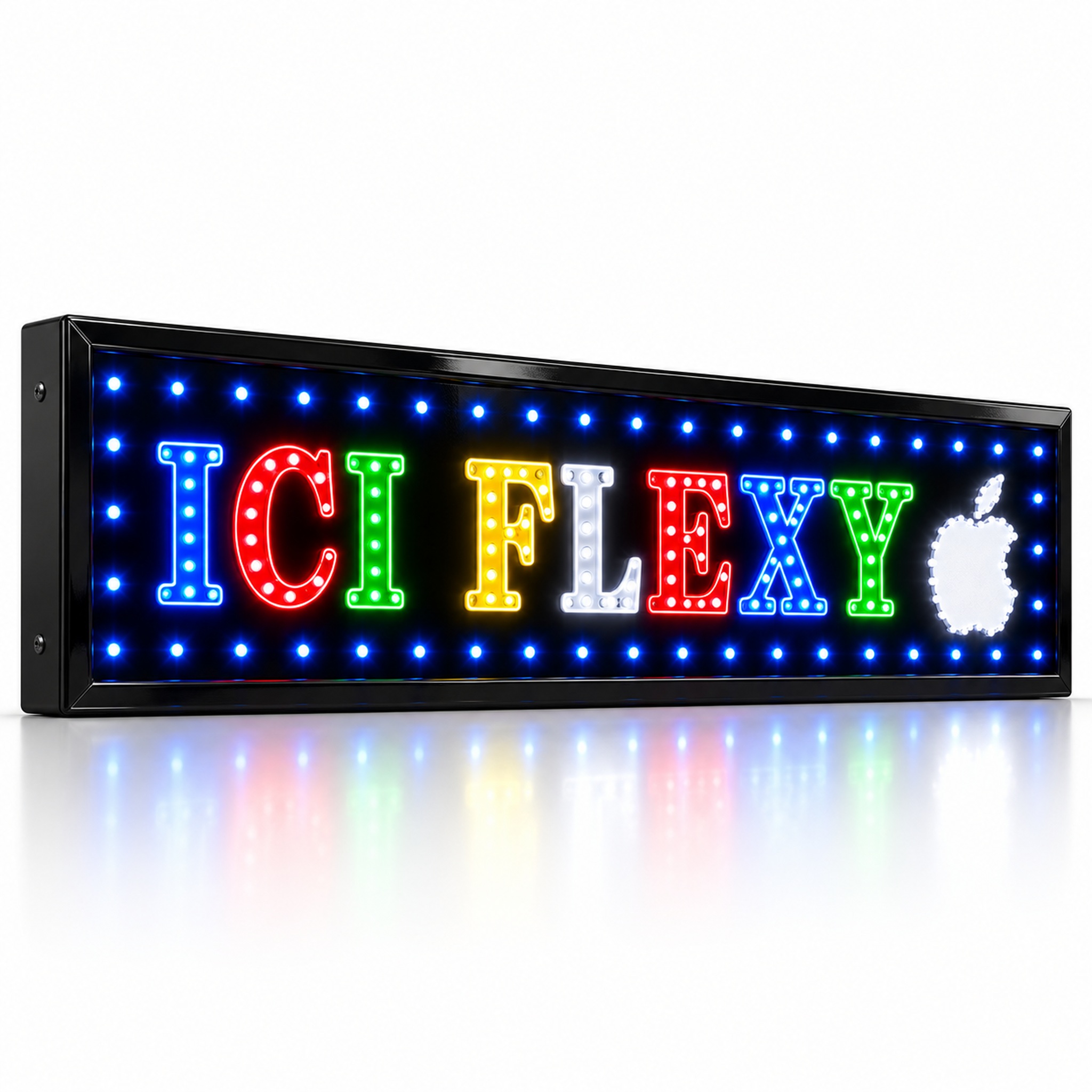 Plaque Lumineuse LED ICI FLEXY 100×25 cm - لافتة إشهارية مضيئة للمحلات والكيوسك