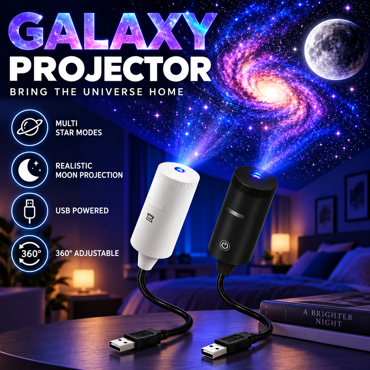 Projecteur de Ciel Étoilé et Galaxy USB - جهاز إسقاط النجوم والمجرة الفلكي