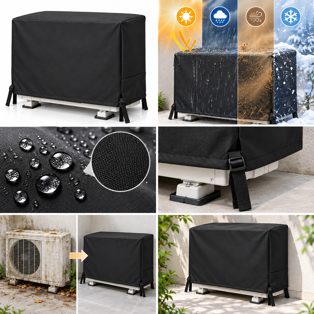 Housse de Protection pour Unité Extérieure de Climatiseur 18000/24000 BTU - غطاء حماية الوحدة الخارجية لمكيف الهواء
