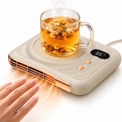 Chauffe-Tasse Électrique et Chauffe-Mains 2 en 1 à 3 Températures - مسخّن أكواب ومدفأة يدين مكتبية بثلاث درجات حرارة