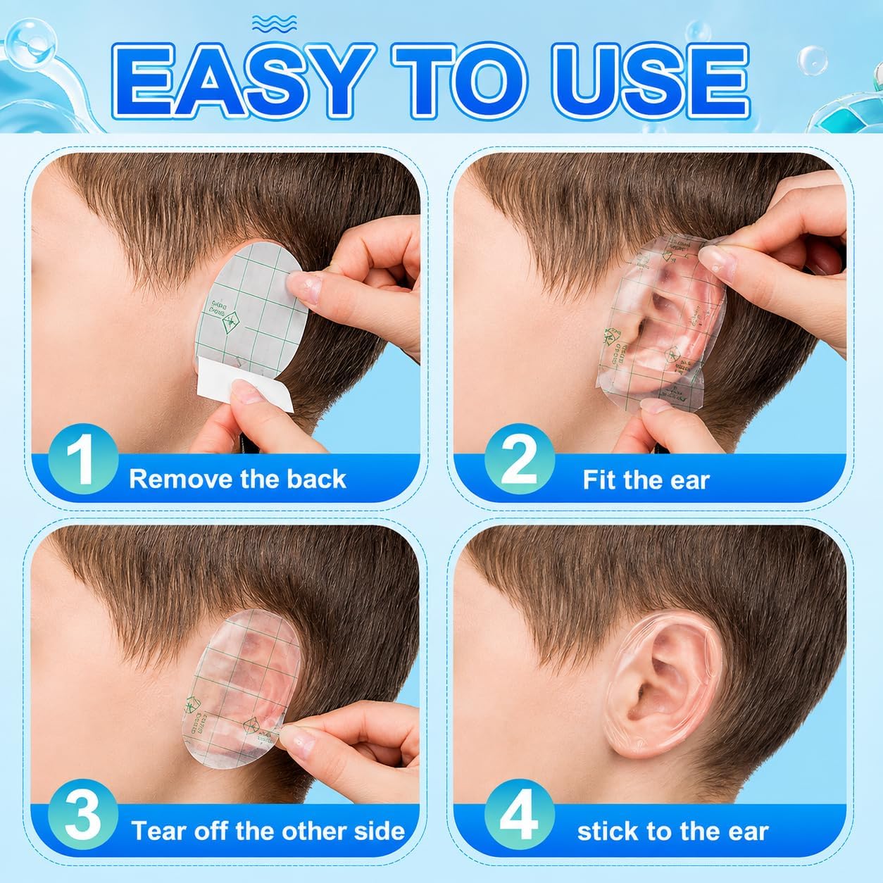 Autocollants Imperméables de Protection des Oreilles pour Bébé – Pièces ملصقات مقاومة للماء لحماية أذن الطفل أثناء الاستحمام والسباحة 30