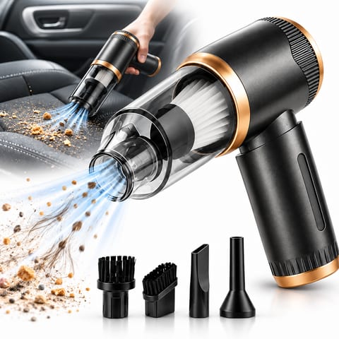 Aspirateur Sans Fil Portatif 4en1 Pour Voiture et Maison Suction 5000Pa - مكنسة لاسلكية محمولة للسيارة والمنزل 4 في 1