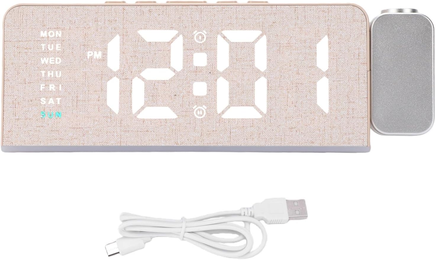 Réveil Numérique LED avec Projection au Plafond et Charge USB GH8055 - ساعة منبه رقمية مع عرض الوقت على السقف وشحن - Électronique - صورة 11