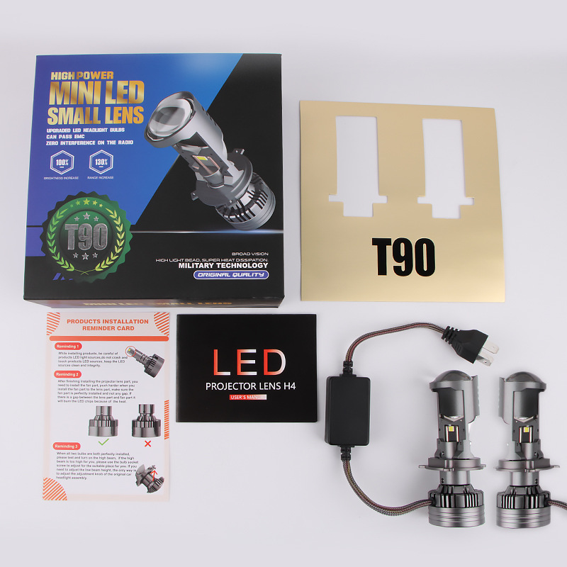 Mini Loupe Laser T90 H4 140W et Phares LED 6000K - كشافات ليد للسيارات بقوة 140 واط وإضاءة بيضاء 6000 كلفن - Accessoires Auto/Moto - صورة 9