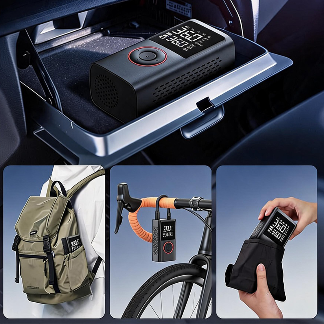 Compresseur à air et Gonfleur de Pneu Portable Sans Fil 150 PSI - مضخة هواء كهربائية لاسلكية للسيارات والدراجات - Accessoires Auto/Moto - صورة 10