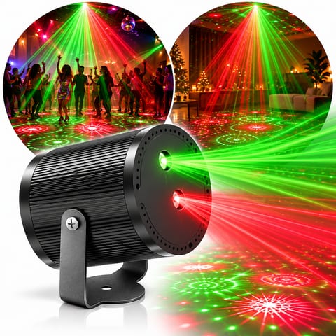 Projecteur Laser de Fête Rouge et Vert à Effets Lumineux – جهاز ليزر للحفلات بإضاءة حمراء وخضراء وتأثيرات ضوئية