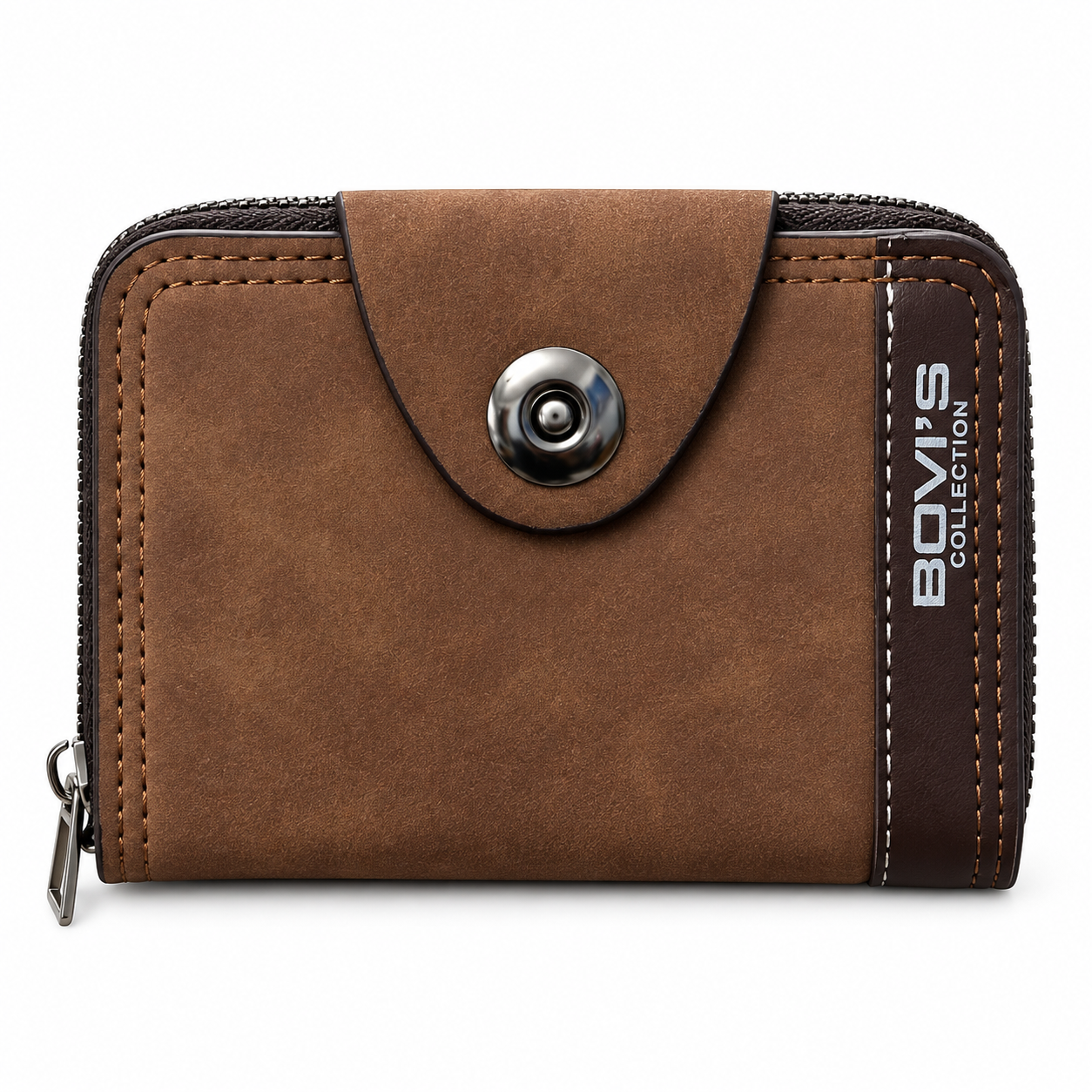 Portefeuille Porte-Cartes Sécurisé Zippé en Simili Cuir Bovi - محفظة وحاملة بطاقات جلدية متعددة الجيوب بسحاب - Accessoires - صورة 11