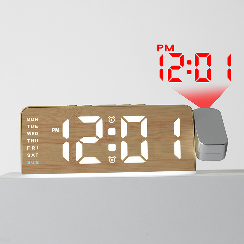 Réveil Numérique LED avec Projection au Plafond et Charge USB GH8055 - ساعة منبه رقمية مع عرض الوقت على السقف وشحن