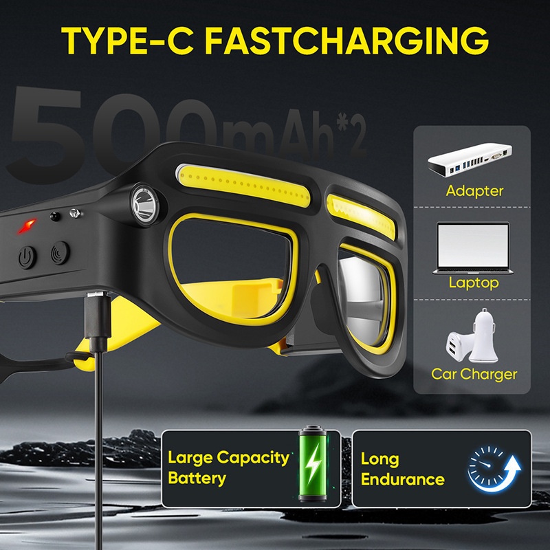 Lunettes LED Rechargeables avec Détecteur de Mouvement - قابلة للشحن مع حساس حركة LED نظارات بإضاءة