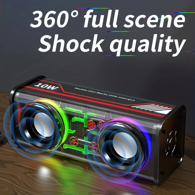 Haut-Parleur Bluetooth 5.3 Lumineux avec Boîtier Transparent - مكبر صوت بلوتوث لاسلكي شفاف مع إضاءة ملونة وسماعات مضاعفة - Électronique - صورة 13