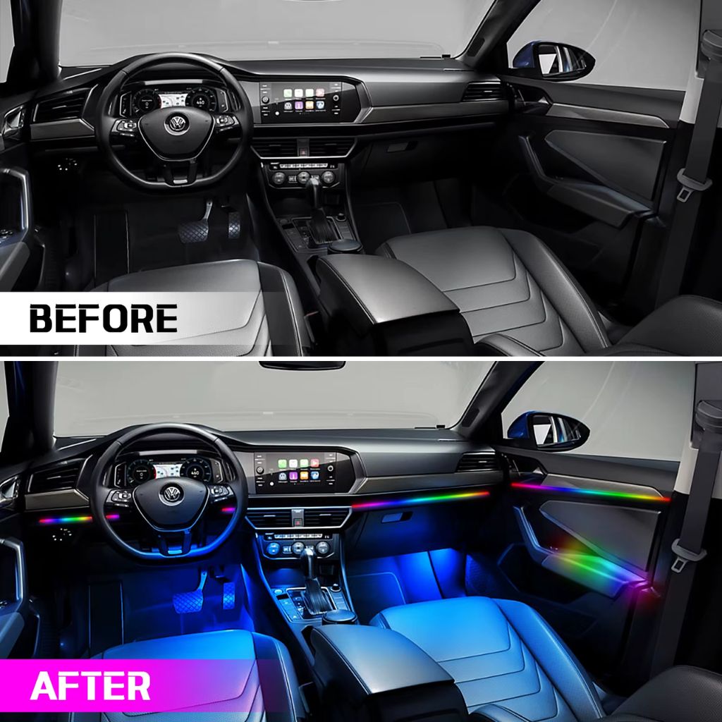 Kit d'Éclairage d'Ambiance LED RGBIC Acrylic pour Voiture - إضاءة محيطية أكريليك للسيارات مع تحكم ذكي