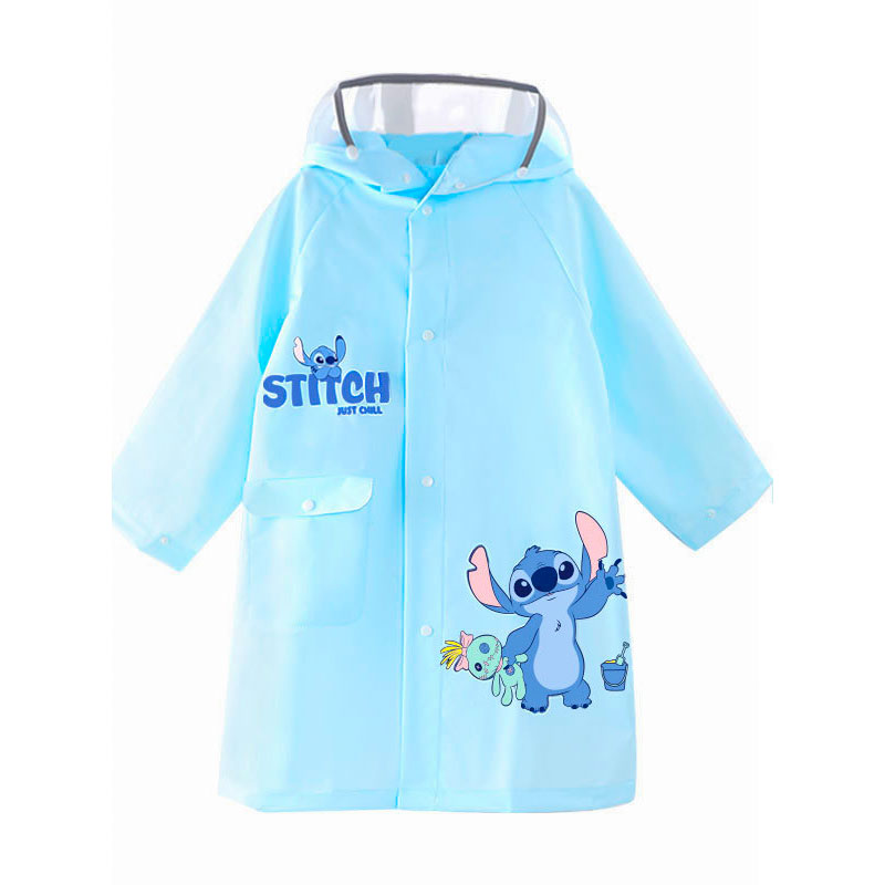 Imperméable Enfant Stitch avec Capuche et Protection pour Cartable - معطف مطر للأطفال برسومات ستيتش مع مكان مخصص للمحفظة المدرسية