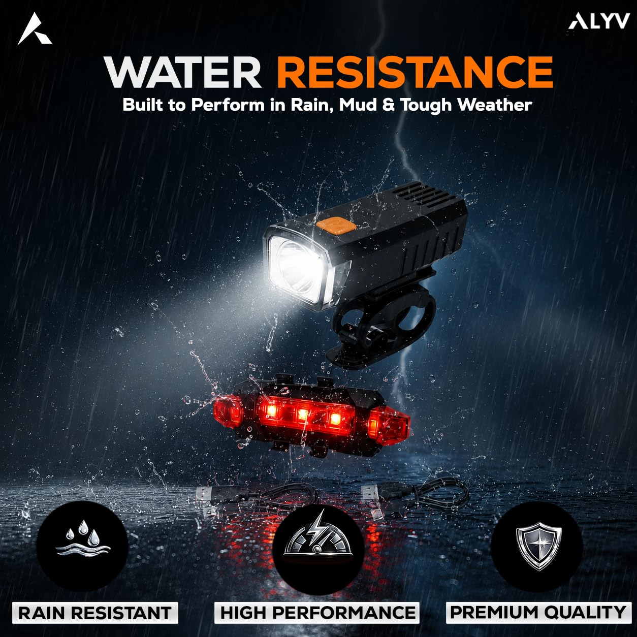 Kit d'Éclairage LED Avant et Arrière Rechargeable par USB pour Vélo - طقم إضاءة ليد ساطع للدراجات الأمامية والخلفية قابلة لإعادة الشحن - Accessoires Auto/Moto - صورة 11