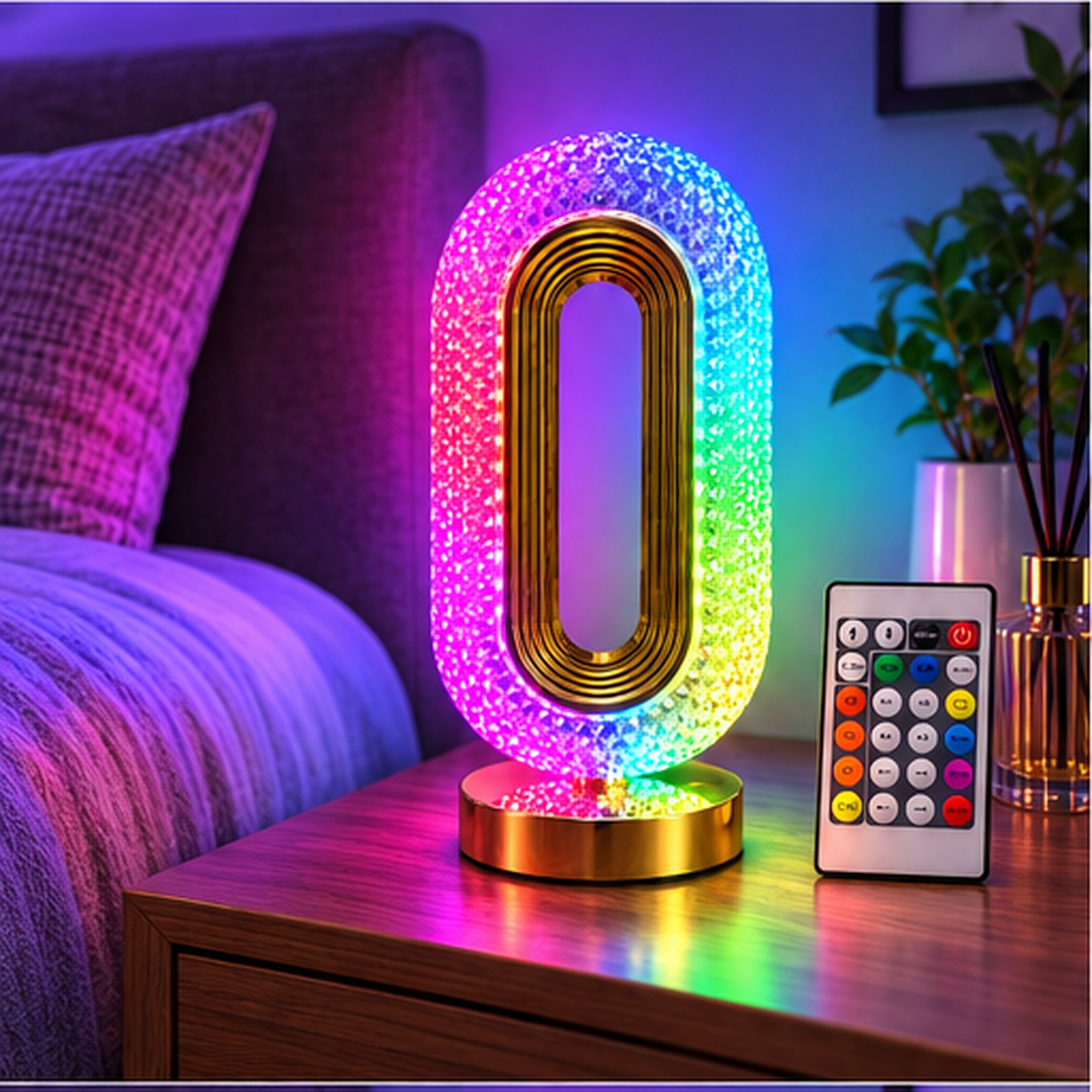 Lampe de Chevet LED RGB Forme Œil avec Télécommande et Contrôle par Application - مصباح ديكوري بشكل عين بإضاءة وتحكم بالريموت والهاتف